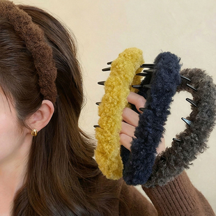 秋冬毛绒发箍女款 高颅顶头箍日常外戴洗脸发卡头饰 高级感洋气时尚