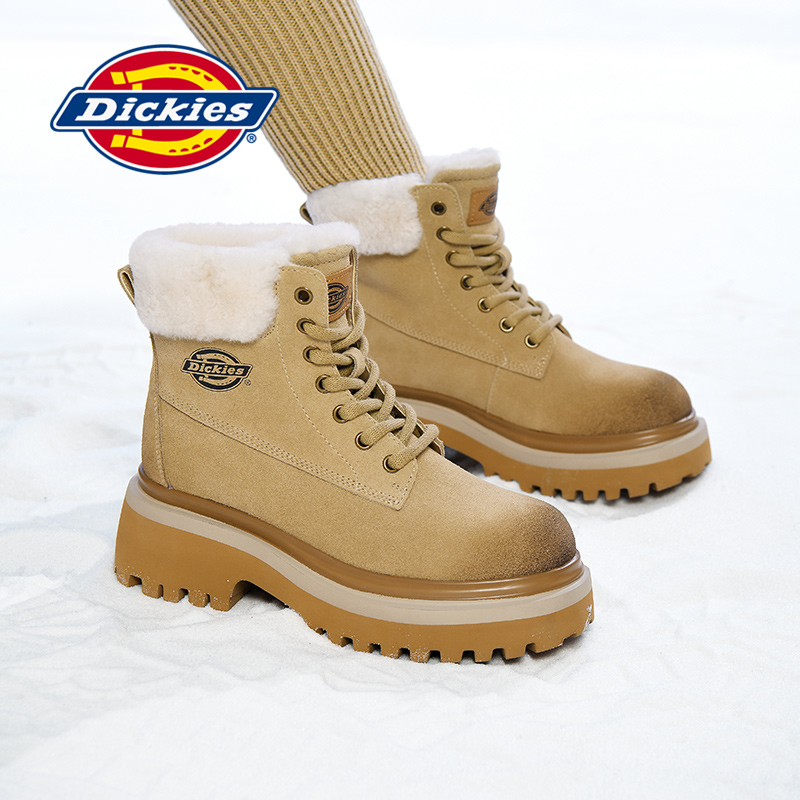 Dickies马丁靴女鞋加绒加厚短靴