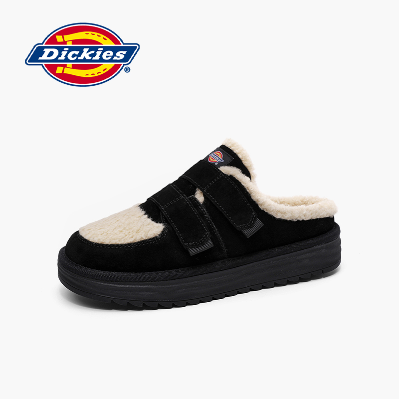 Dickies毛毛鞋女加绒加厚棉拖鞋
