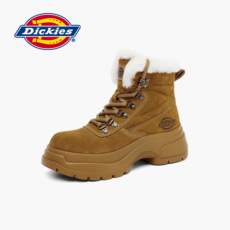 Dickies雪地靴女加绒短靴厚棉鞋