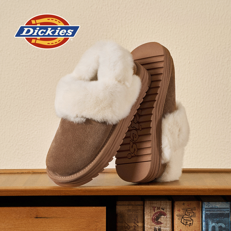 Dickies女鞋毛毛鞋加厚雪地棉鞋