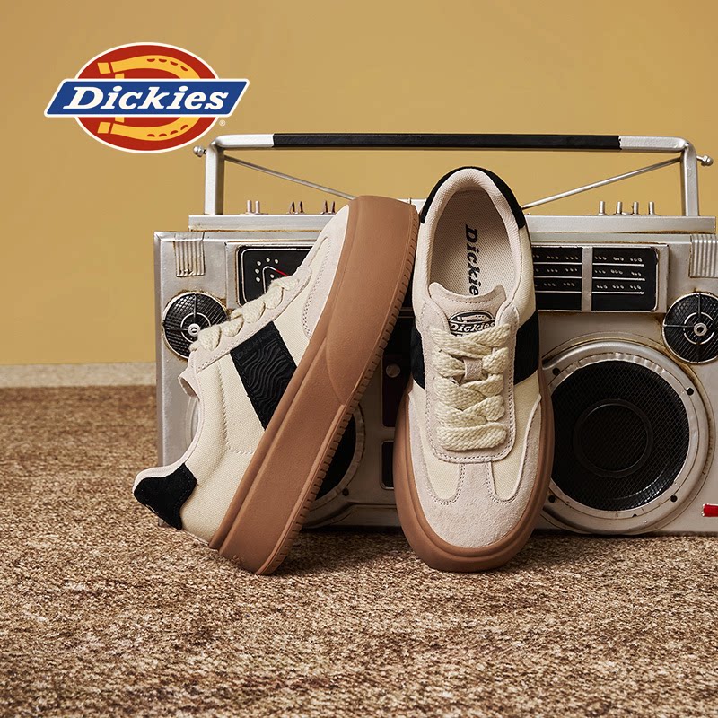 Dickies德训鞋女鞋2025秋季新款复古板鞋运动休闲鞋厚底增高鞋女