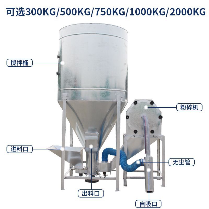 猪饲料粉碎搅拌机打料无