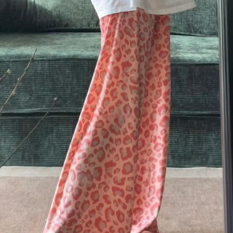 豹纹睡裤女长裤遛弯裤女士可外穿家居裤夏季薄款空调裤可爱卡通
