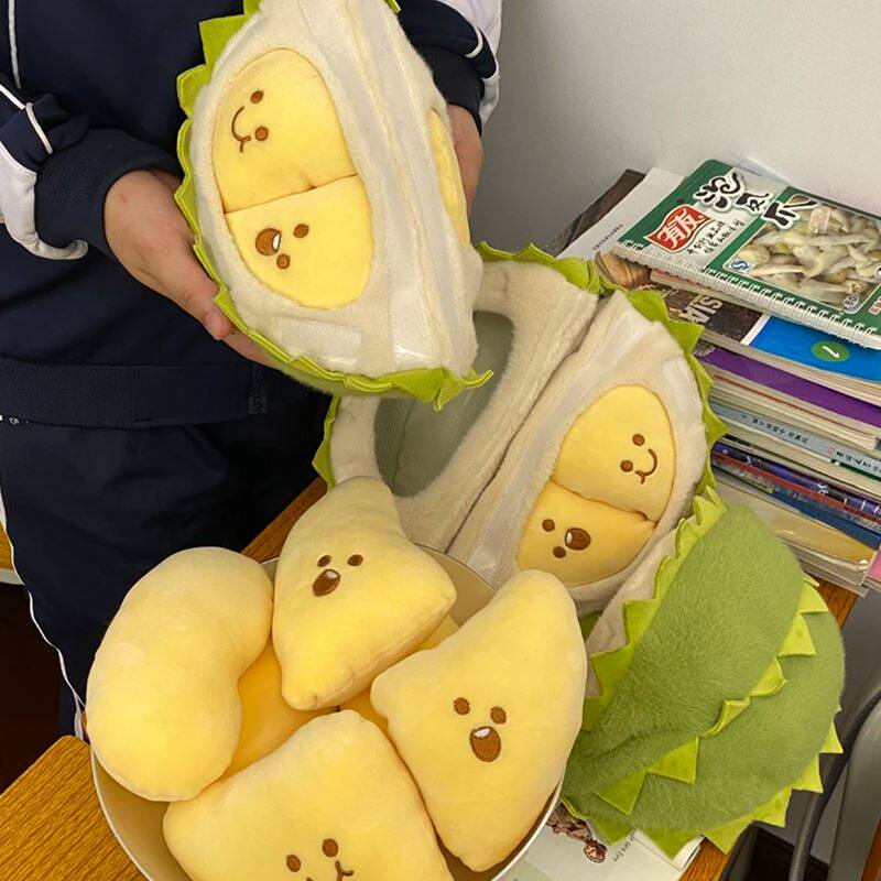 创意解压榴莲玩偶公仔可拆卸真可撕拉水果肉毛绒玩具立体抱枕正版