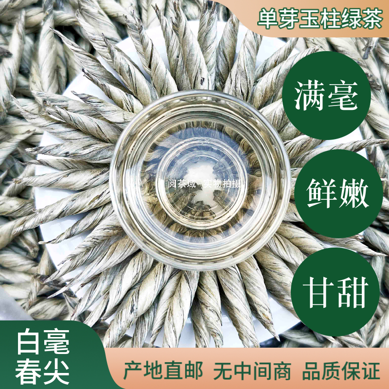 2025年单芽玉柱绿茶白毫玉螺春尖高端手工云南绿茶鲜嫩新茶叶滇绿