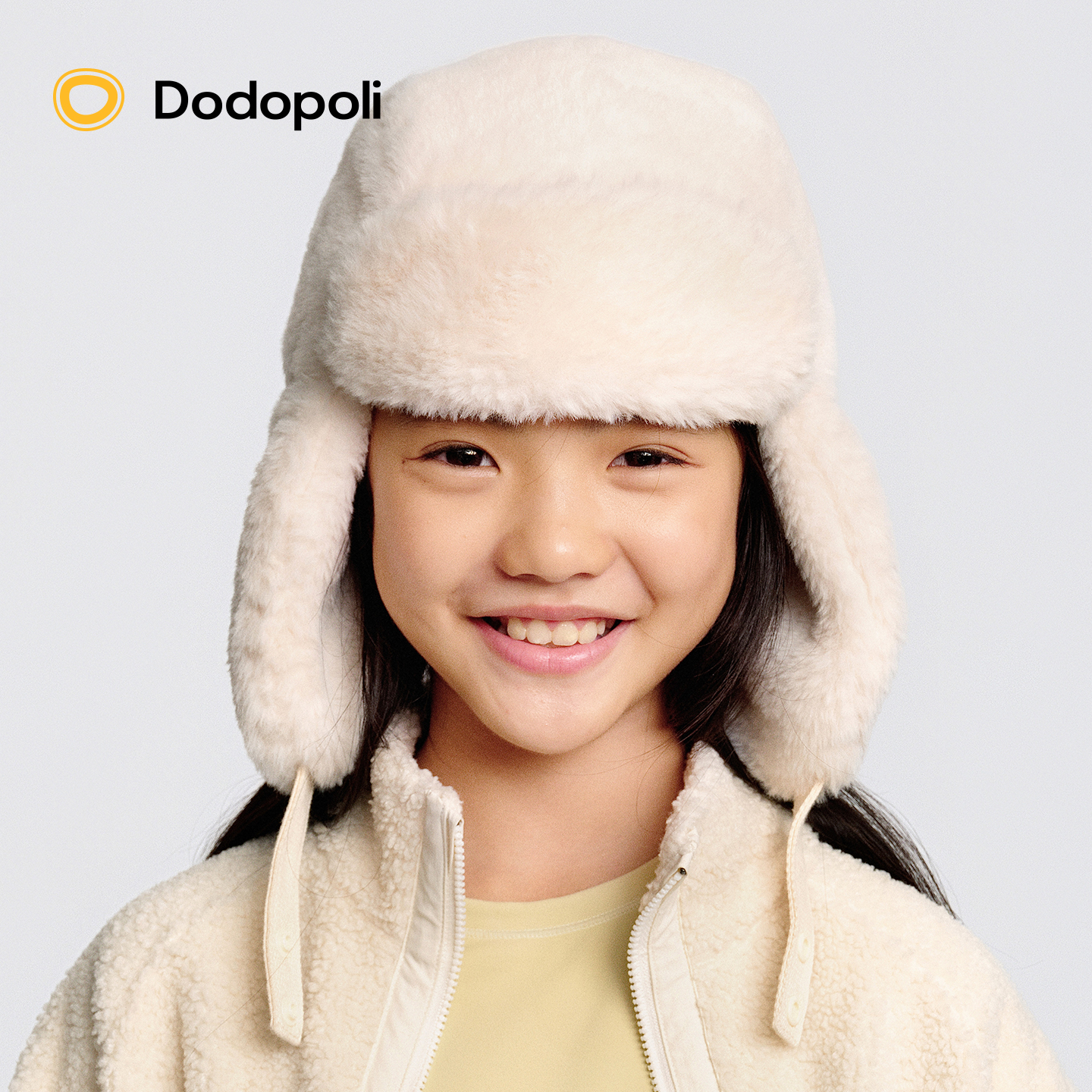 Dodopoli儿童毛绒雷锋帽加长护耳时尚百搭男女25冬季保暖防风防寒