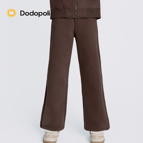 Dodopoli女童运动长裤加绒保暖单向传递抗静电25冬季直筒休闲卫裤