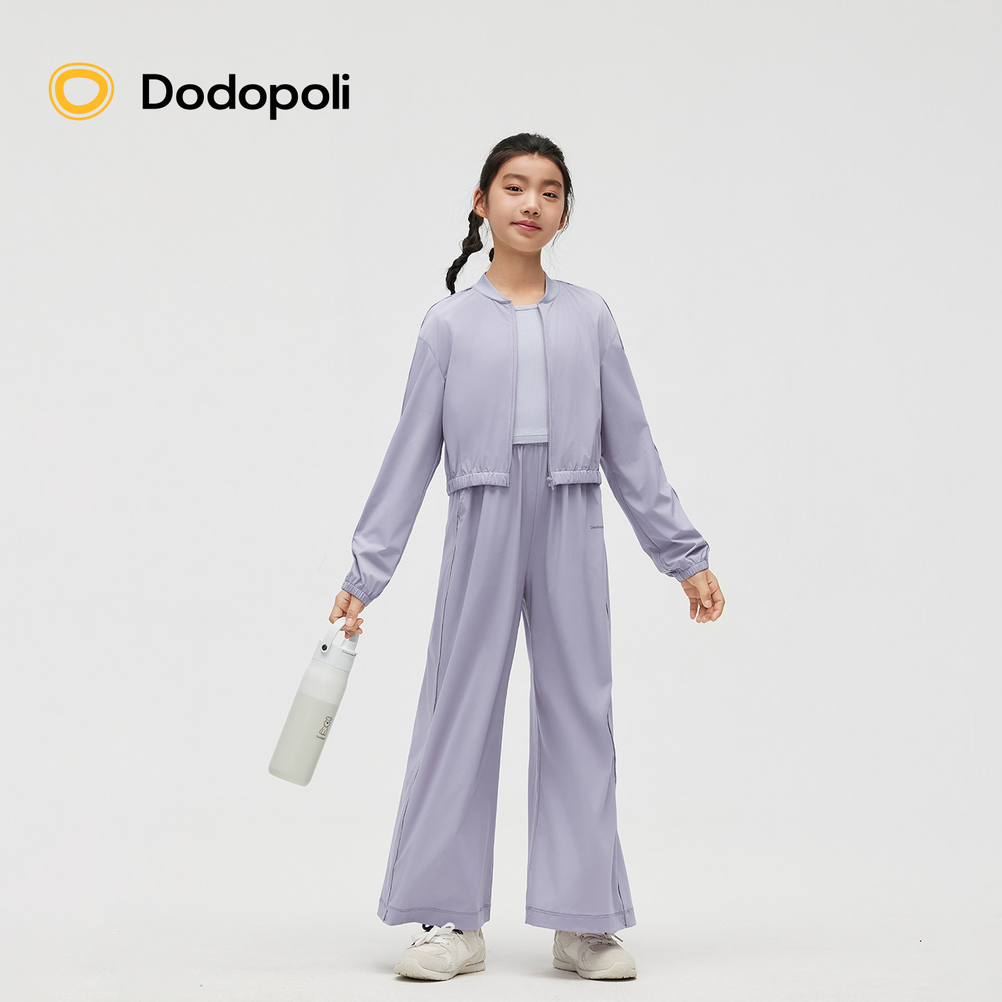 Dodopoli女童运动外套吸湿速干26春夏新款轻薄儿童短款夹克卫衣