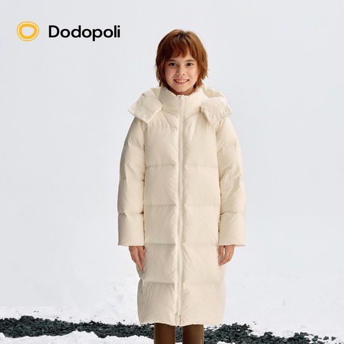 Dodopoli女童长款90绒运动羽绒服