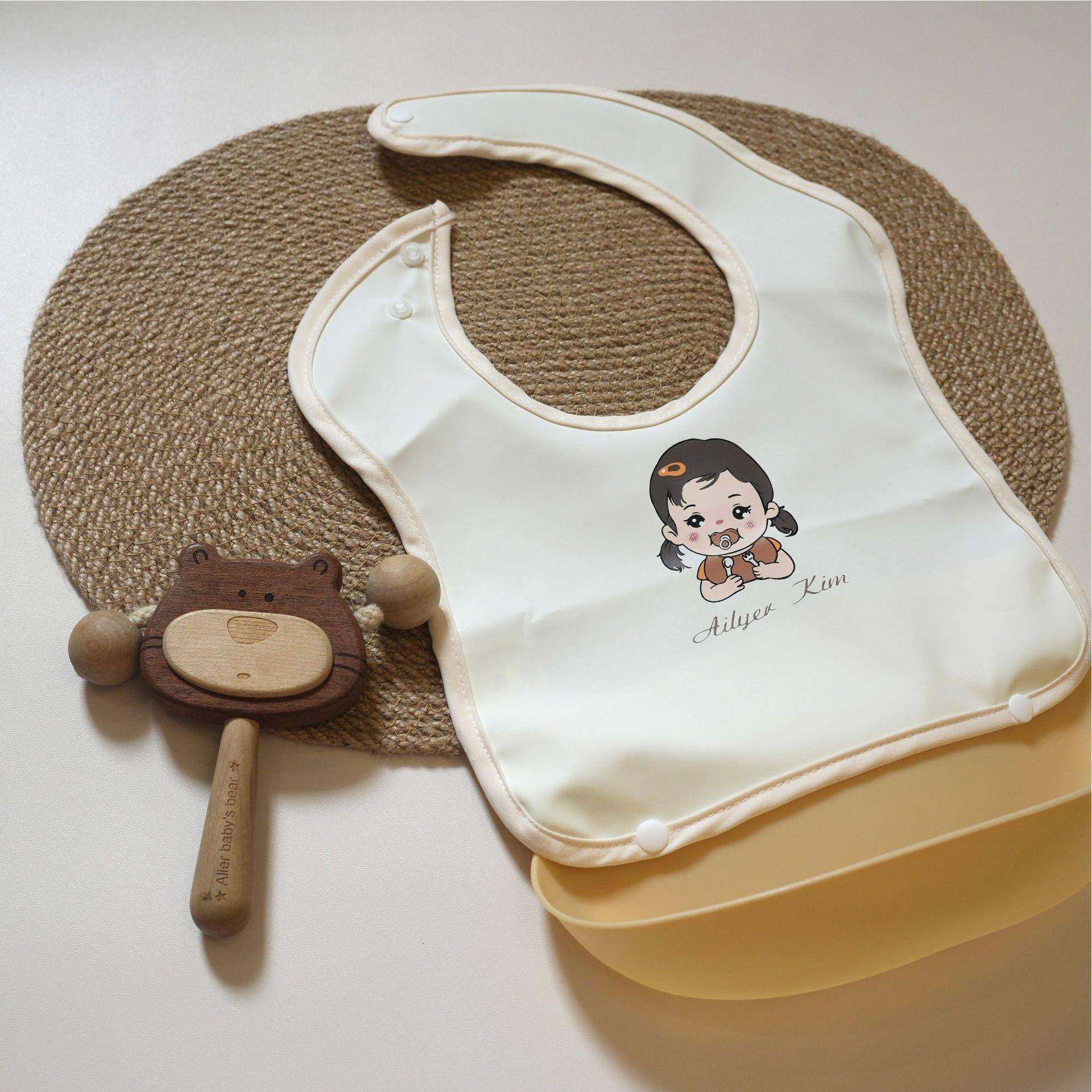 韩版ins宝宝防水pu皮免洗防脏防油围兜婴儿儿童吃饭饭兜0-5岁