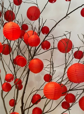 红色小灯笼挂饰纸灯笼小号节日氛围乔迁周岁礼新年春节场景装饰