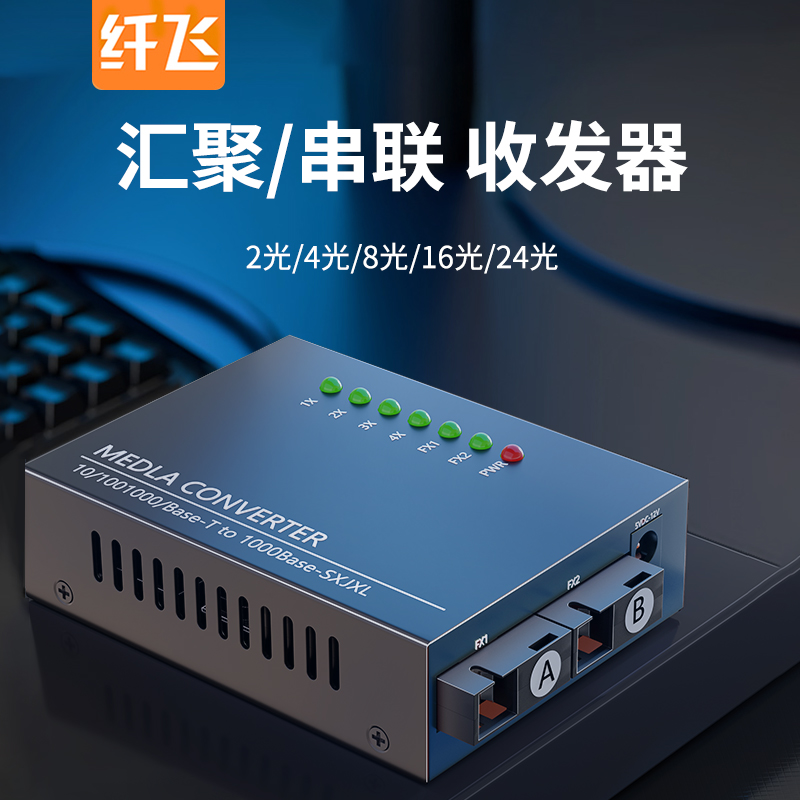 【串联专用】2光4电收发器