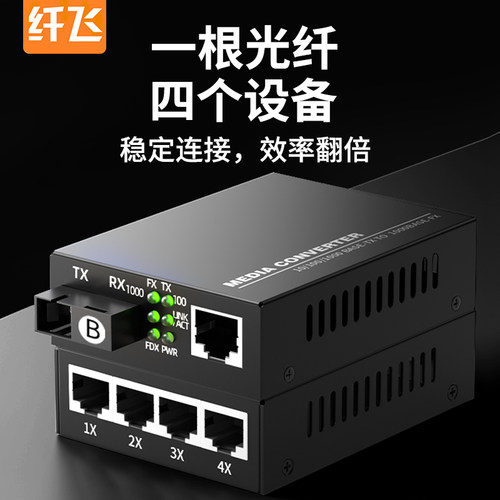 【月销爆款】一拖四光纤收发器