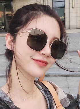 出游必戴墨镜情侣款2024新款大脸显瘦方框CD太阳镜防紫外线高级感