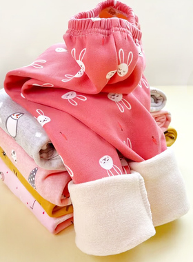 儿童保暖裤加绒加厚秋冬女童打底裤男童保暖秋裤宝宝绒裤一体绒冬