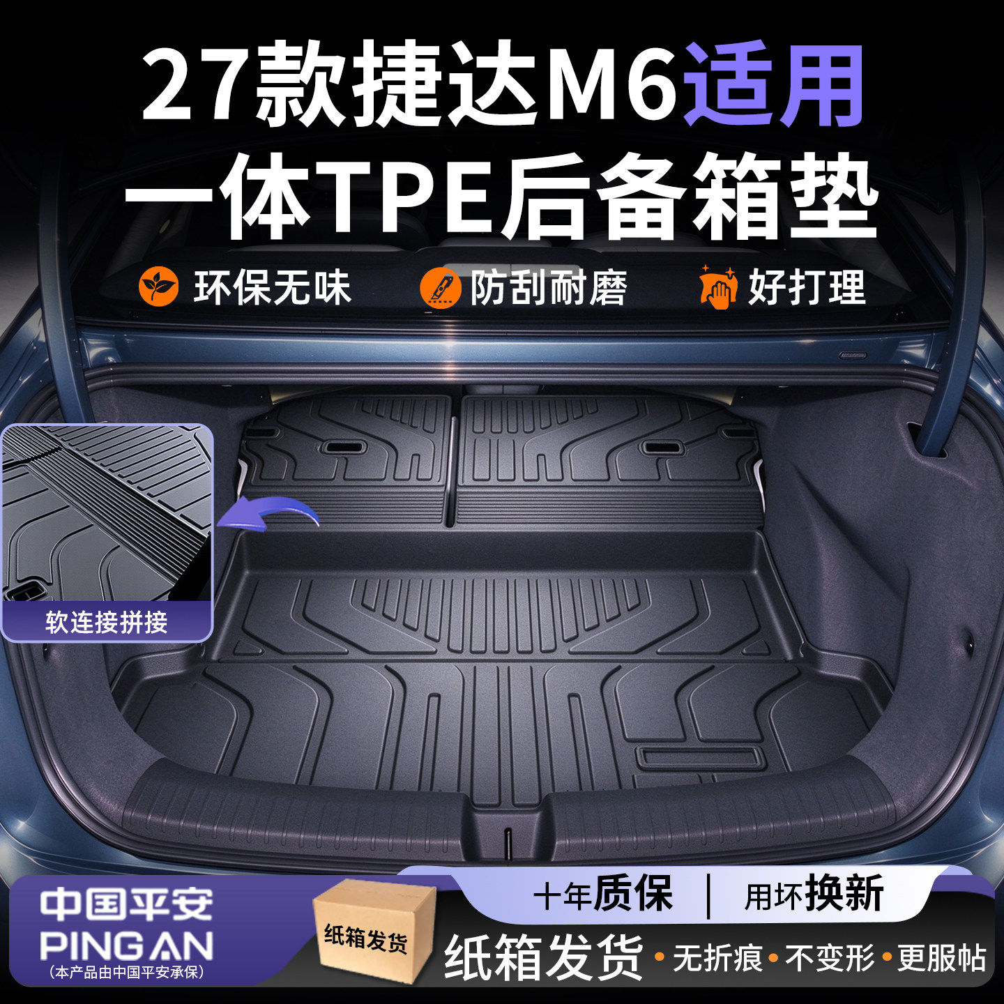 适用2027款【捷达M6】后备箱垫