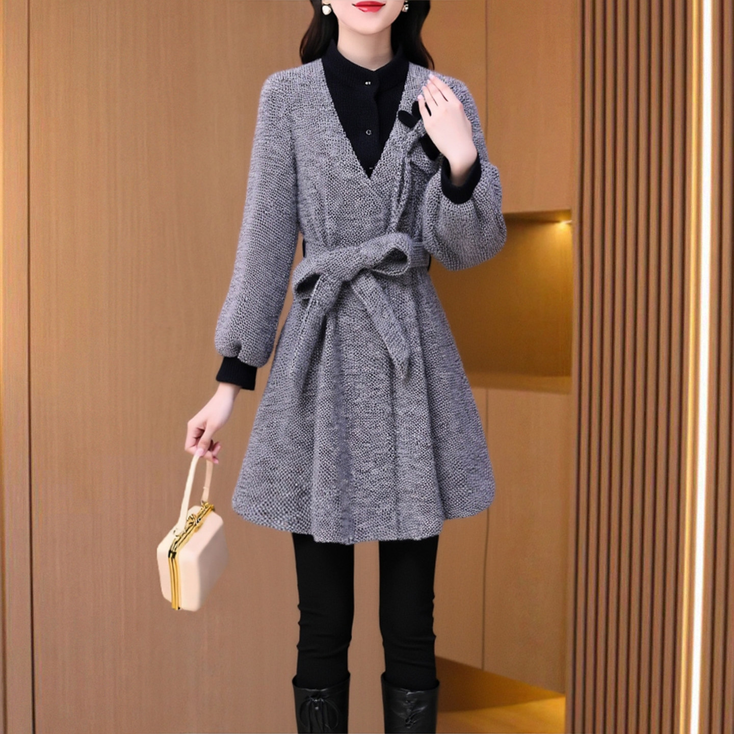 斗篷毛呢外套女士秋冬高级感呢子大衣修身高端大气上档次风衣品牌