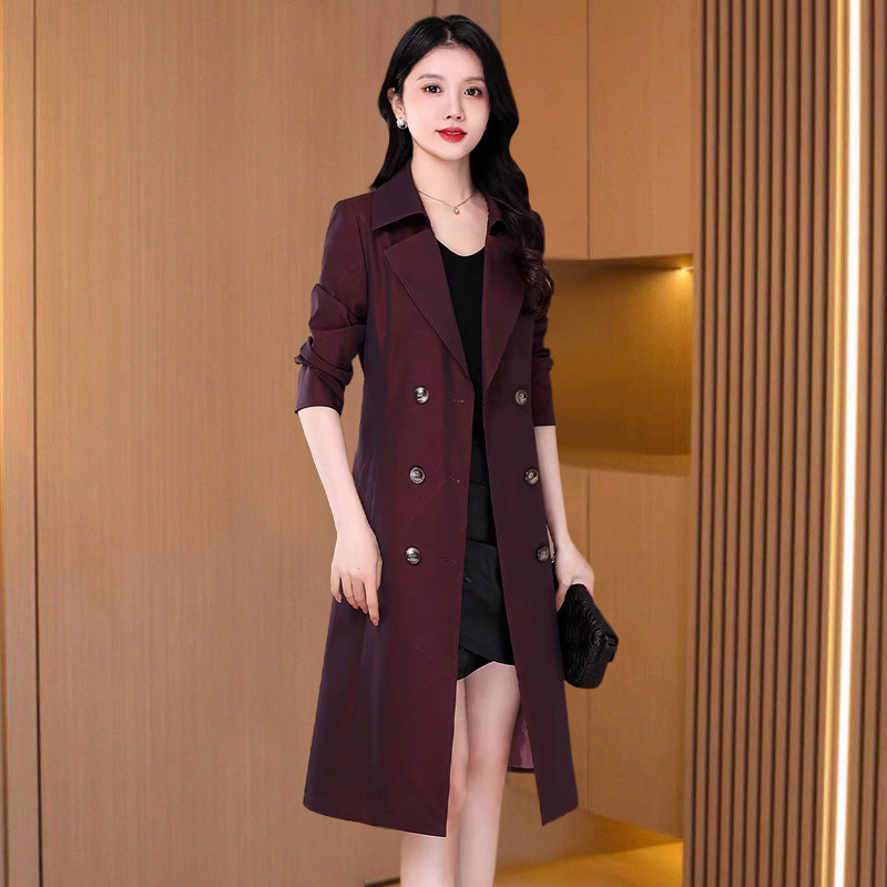 杭州意法红色风衣外套春秋2026新款女款贵夫人品牌高端中长款大衣