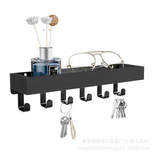 木质置物架卧室壁挂式 新款 衣帽架挂钩排钩玄关信件账单实木收纳架