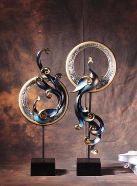 凤求凰 结婚礼物送新人房间装饰品摆设 轻奢新中式客厅电视柜摆件