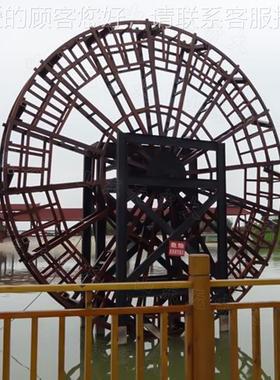 户仿古07793实木黄河水车外 乡道村农庄景观装饰 传统农文耕化体