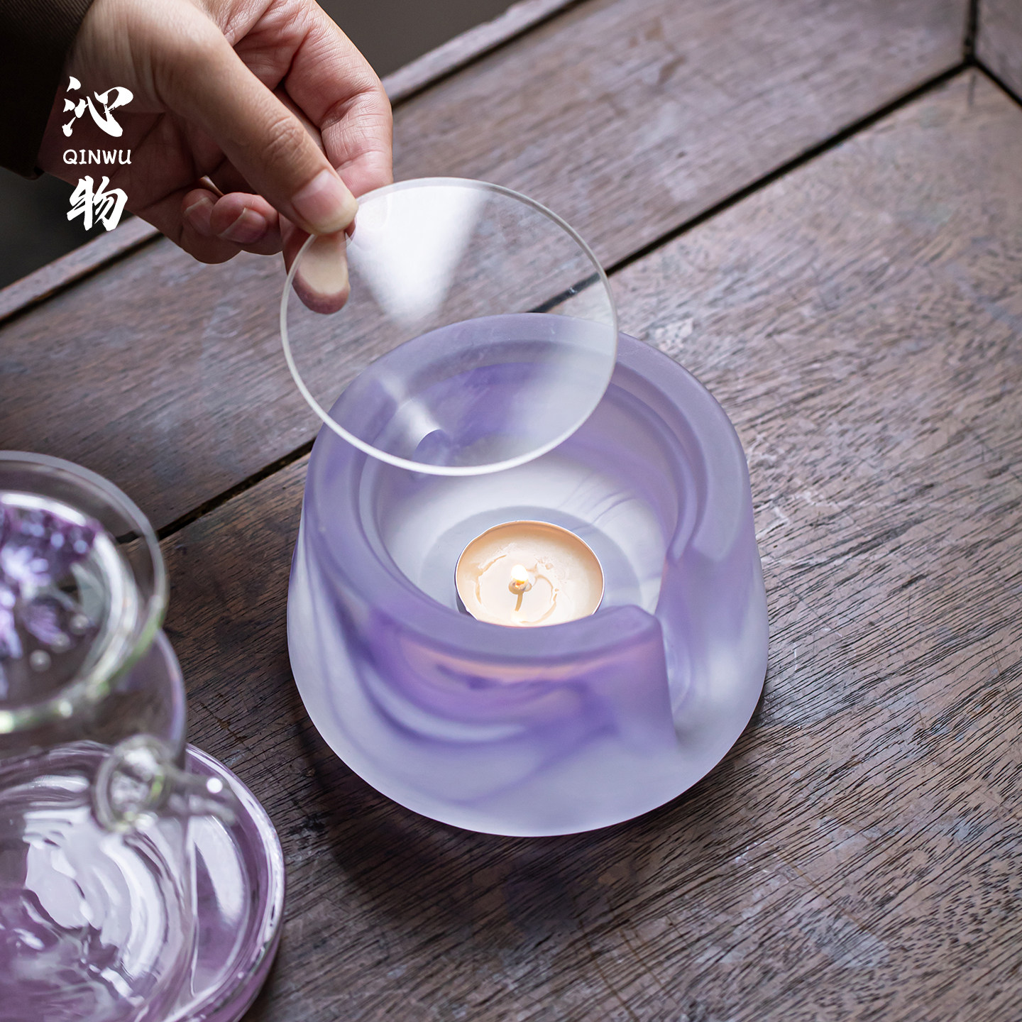 玻璃温茶炉小火炉蜡烛底座保温暖茶器烘茶炉围炉煮茶琉璃温茶器