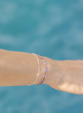 MLGM咪咪现款淡紫色tila进口御幸珠小手链 轻奢高级感波西米亚风