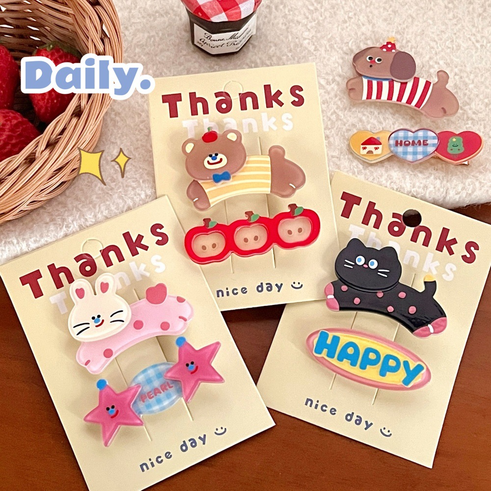 创意礼品可爱卡通萌宠发夹少女心百搭亚克力发饰气质刘海夹碎发夹