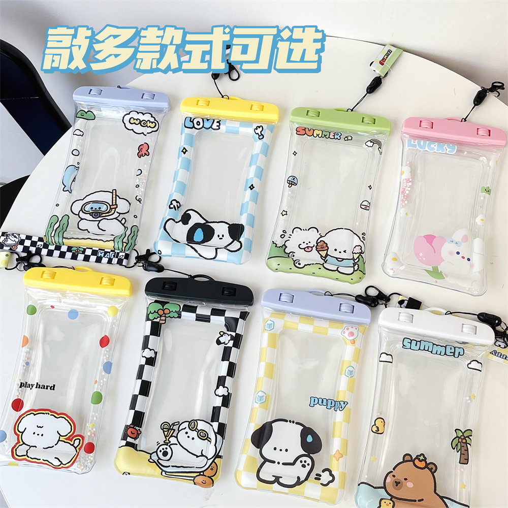 透明气囊防水袋流沙手机袋游泳防