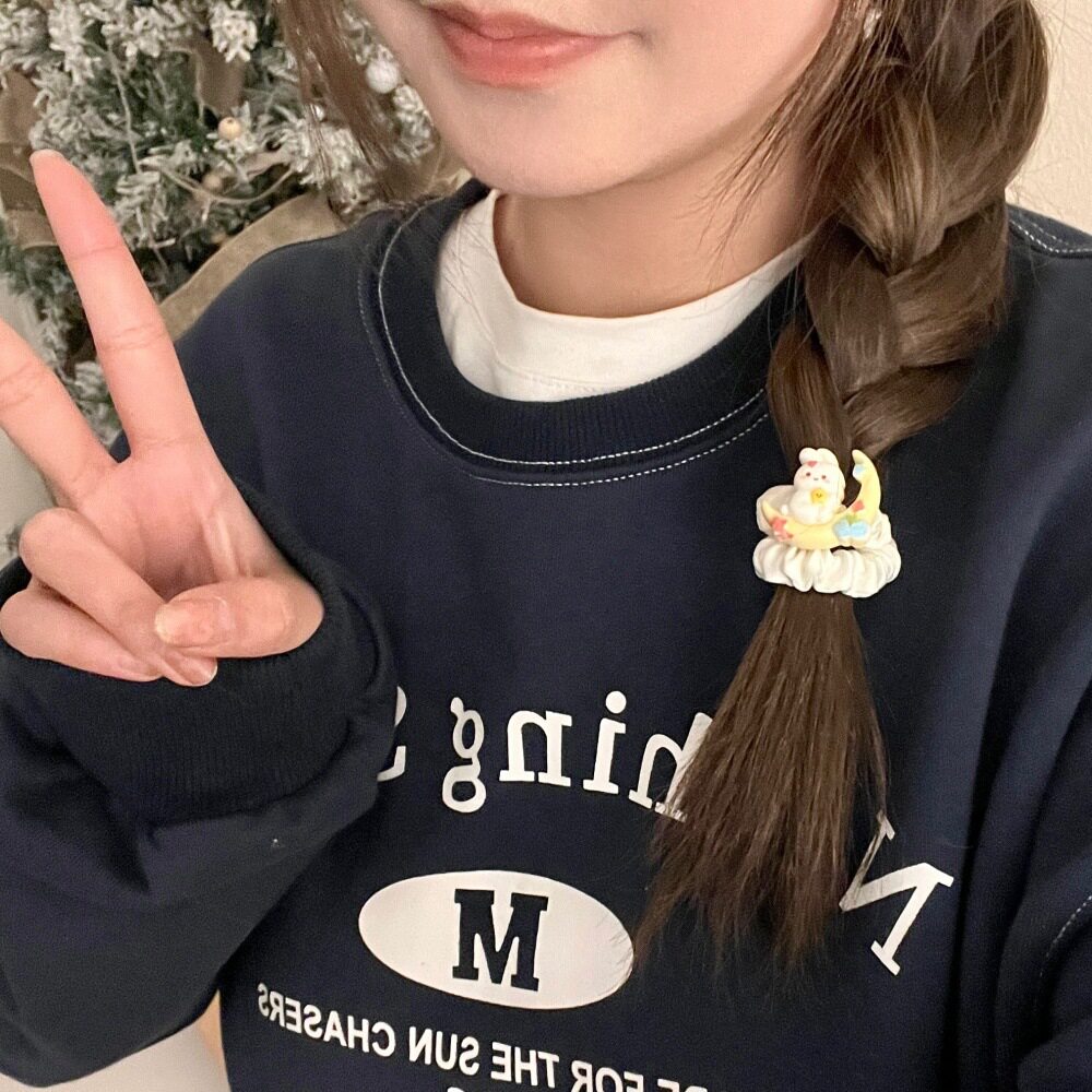 甜美碎发刘海夹高弹力发绳发圈小