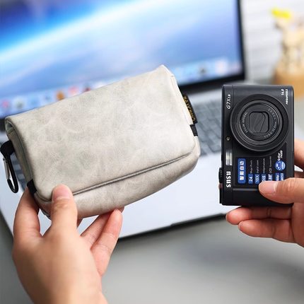 适用于susn相机索尼ZV1 CCD相机黑卡ZV-1F相机收纳袋佳能G7X2内胆包G7X皮质磁吸防尘G7X3抗压保护便携收纳袋
