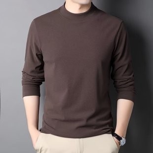 半高领打底衫男士中领长袖T恤。拍3件
