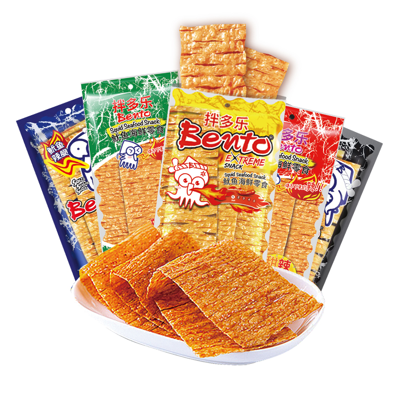 福利价】泰国bento拌多乐鱿鱼片手撕即食鱿鱼小零食甜辣味