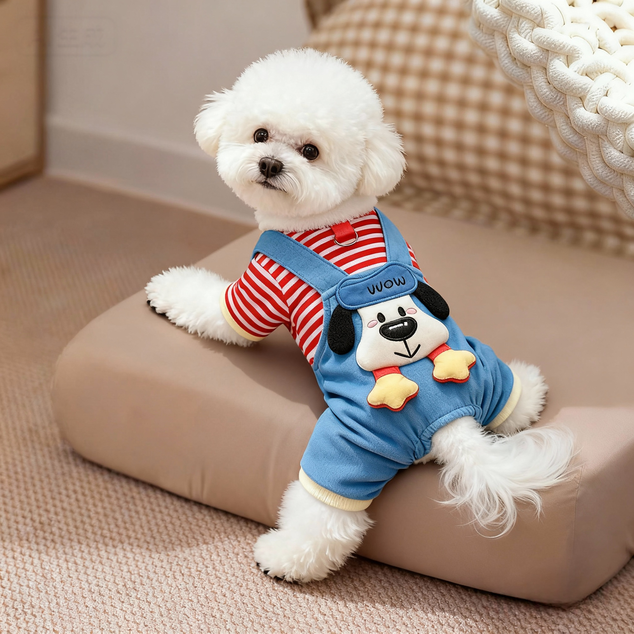 狗狗衣服秋冬款可爱卡通加绒四脚