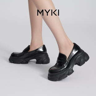 真皮乐福鞋 24年夏季 Modern MYKI 7cm厚底增高超轻百搭女鞋 Miss