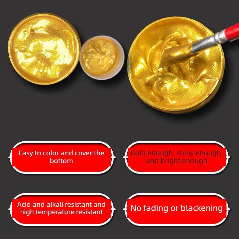 丙烯酸金颜料石碑金膏墓碑石刻金漆金粉漆超亮金粉漆