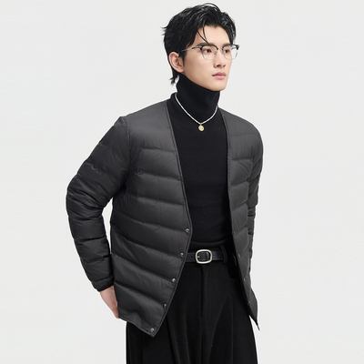 伯爵卓尔奥莱店25冬V领设计保暖羽绒服男高级感轻薄羽绒内胆上衣