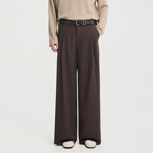 伯爵卓尔26春季含亚麻设计感宽松休闲裤男士透气亲肤垂感阔腿裤子