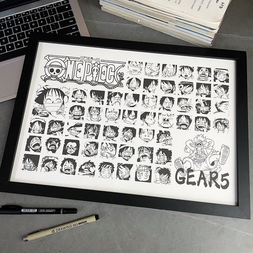 新款零基础海贼漫画人物DIY手工画礼物格子画送对象摆件挂墙相框