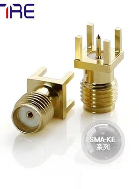 SR-SMA-347-180度高频接头外螺内孔偏四脚天线信号连接器射频头座
