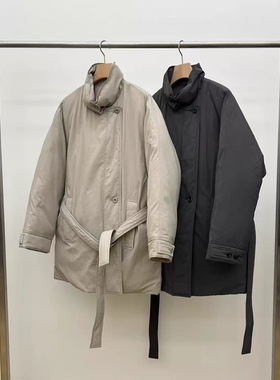 韩国原单Ut*re25秋冬新款时尚百搭宽松显瘦立领羽绒服中长款外套