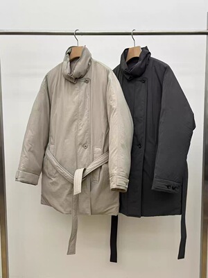 韩国原单Ut*re25秋冬新款时尚百搭宽松显瘦立领羽绒服中长款外套