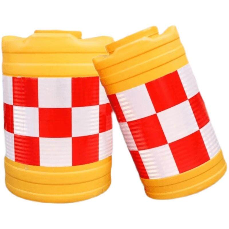 滚塑水马防撞桶圆柱形塑料隔离桶高速路口道路交通注水反光警示墩