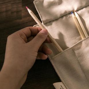 古风学生大容量笔袋卷筒文创礼品中国风展开式布艺笔帘卷轴文具袋