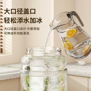 冷水壶带龙头冰箱家用大容量冰水饮料桶果汁水果茶耐高温凉水壶