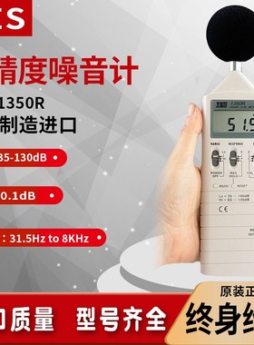 台湾泰仕TES1350R分贝仪高精度噪音计声计分贝测试RS232TES-1350A