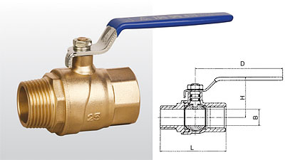 正品埃美柯214黄铜手柄大流量内外丝球阀开关阀DN40(1.5寸专卖店