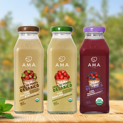 AMATIME智利进口300ml*12瓶NFC有机猕猴桃有机果汁非浓缩还原
