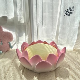 通用屁股垫椅垫靠背抱枕摆件装 飘窗坐垫好运莲莲四季 饰榻榻米靠枕